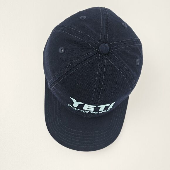 Yeti Coolers Leather Strap Full Panel Low Pro Hat‎ Cap Adjustable OSFM Navy Blue - Picture 4 of 8